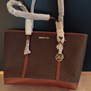 Michael Kors Dark Brown and Tan Tote